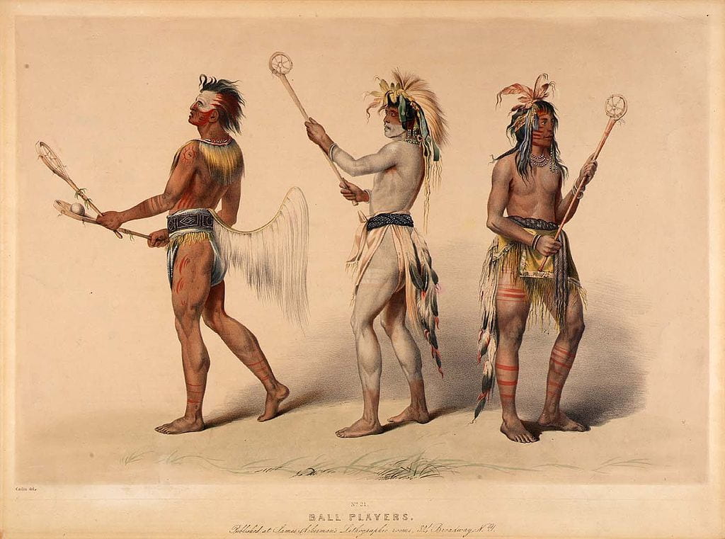 Native American lacrosse players