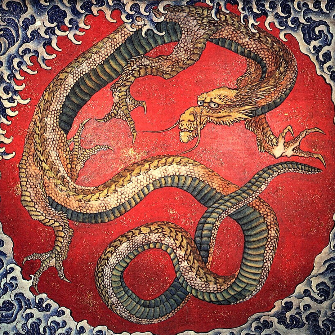 Hokusai dragon print