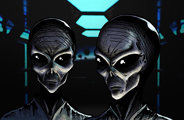 two grey aliens